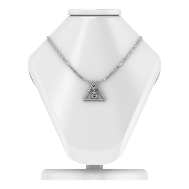 Delta Sigma Theta Sterling Silver Classic Triangle Necklace (P025)