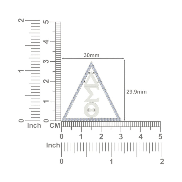 Delta Sigma Theta Sterling Silver Classic Triangle Necklace (P025)