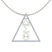 Delta Sigma Theta Sterling Silver Classic Triangle Necklace (P025)