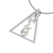 Delta Sigma Theta Sterling Silver Classic Triangle Necklace (P025)