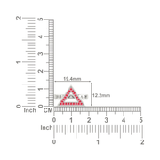 Delta Sigma Theta Sterling Silver Red Crystals Triangle Ring (R003)