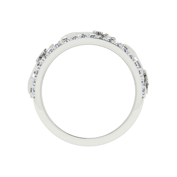 Delta Sigma Theta Sterling Silver White Crystal Elephant Ring (R004)