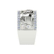 Delta Sigma Theta Sterling Silver White Crystal Elephant Ring (R004)