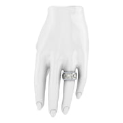 Delta Sigma Theta Sterling Silver White Crystal Elephant Ring (R004)