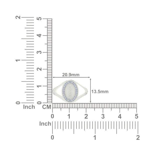 Delta Sigma Theta Sterling Silver Classic Oval Ring (R006)