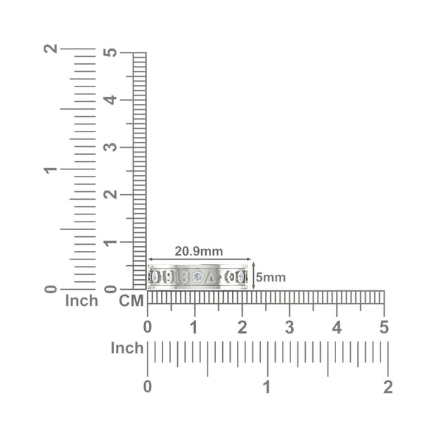 Delta Sigma Theta Sterling Silver Eternity Ring with White Crystal (R010)