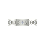 Delta Sigma Theta Sterling Silver Eternity Ring with White Crystal (R010)