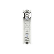 Delta Sigma Theta Sterling Silver Eternity Ring with White Crystal (R010)
