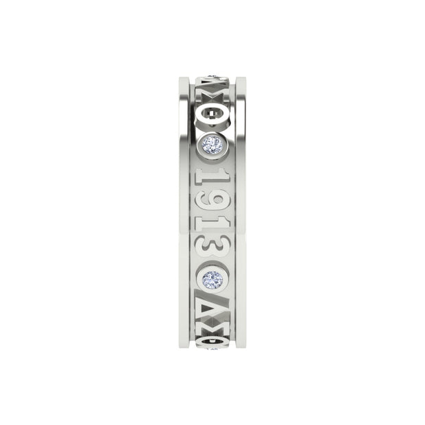 Delta Sigma Theta Sterling Silver Eternity Ring with White Crystal (R010)