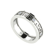 Delta Sigma Theta Sterling Silver Eternity Ring with White Crystal (R010)