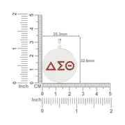 Delta Sigma Theta Sterling Silver Circle Pendant- Red Crystals (P004)