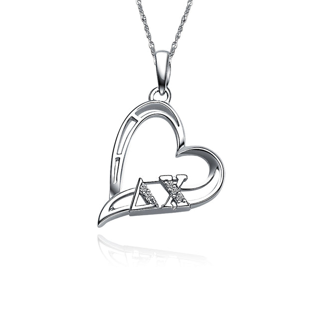 Delta Chi Lavalier for Sweetheart - Sterling Silver; with 18" Silver Chain