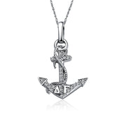 Delta Gamma Necklace -  Anchor Design, Sterling Silver (P004)