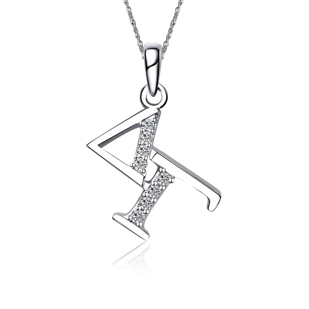 Delta Gamma Sterling Silver Diagonal Letter Necklace (P002)