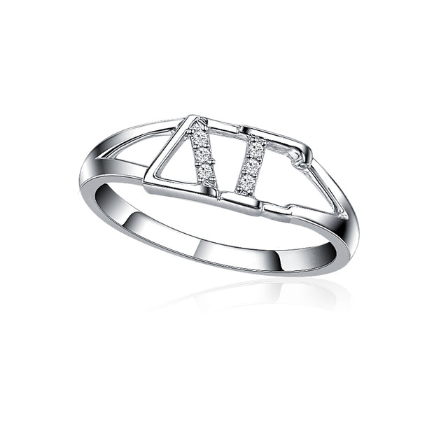 Delta Gamma Classic Letter Ring, Sterling Silver (R001)