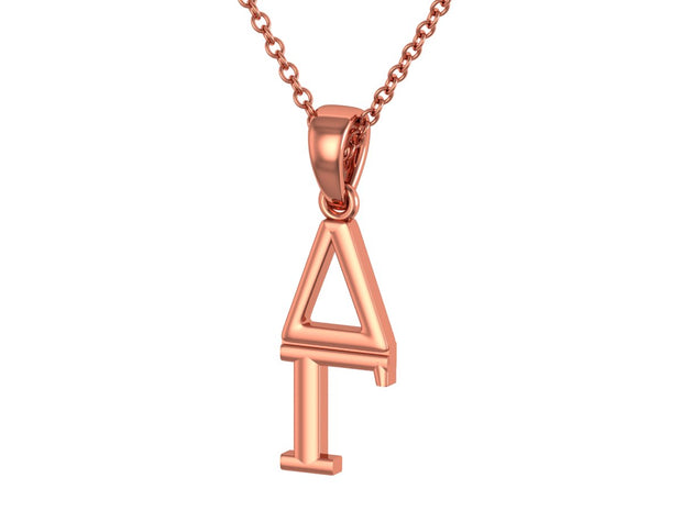 Delta Gamma Classic Pink Gold Plated Sterling Silver Necklace (VRP)