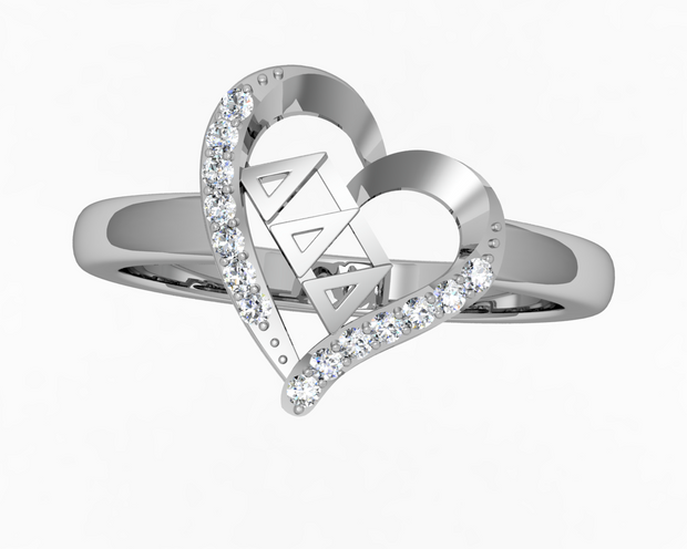 Delta Delta Delta Heart Ring Design- (R003)