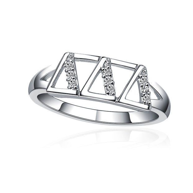 Delta Delta Delta Horizontal Ring Sterling Silver (R001)