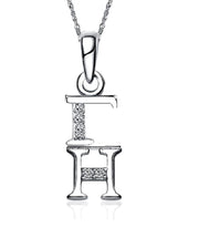 Gamma Eta Sterling Silver Letter Necklace- (P001)