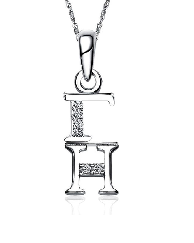 Gamma Eta Sterling Silver Letter Necklace- (P001)
