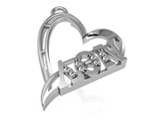 Lambda Theta Nu Heart Silver Pendant (LTN-P003)