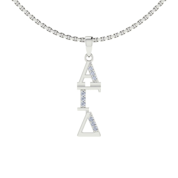 Alpha Gamma Delta Lavalier, Sterling Silver Necklace (P001)