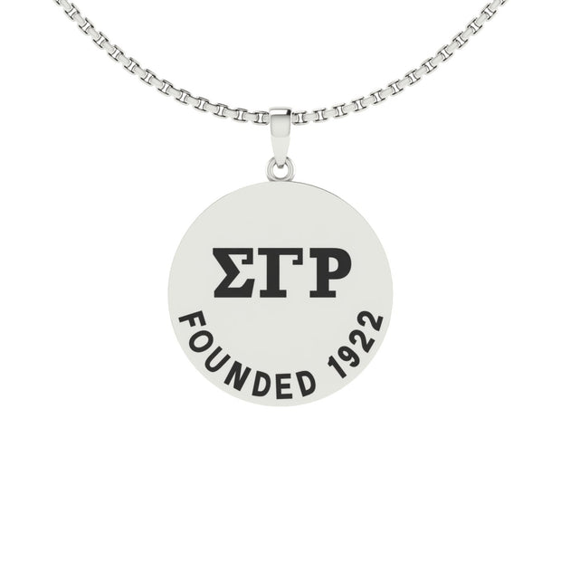 Sigma Gamma Rho Medallion Necklace - Sterling Silver (SGR-P002)