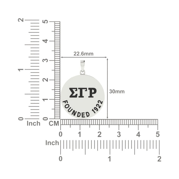 Sigma Gamma Rho Medallion Necklace - Sterling Silver (SGR-P002)