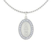 Zeta Phi Beta Oval Shape Sterling Silver Pendant (P007)