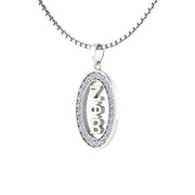Zeta Phi Beta Oval Shape Sterling Silver Pendant (P007)