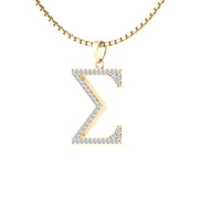 Sigma Gamma Rho Sigma Pendant, Sterling Silver with Yellow Gold Plating (SGR-P003)