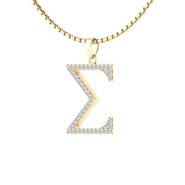 Sigma Gamma Rho Sigma Pendant, Sterling Silver with Yellow Gold Plating (SGR-P003)