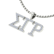 Sigma Gamma Rho Horizontal Letters Necklace - Sterling Silver (SGR-P006)