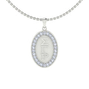 Sigma Gamma Rho Oval Shape Sterling Silver Pendant (SGR-P010 )