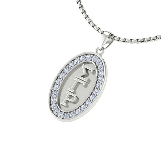Sigma Gamma Rho Oval Shape Sterling Silver Pendant (SGR-P010 )