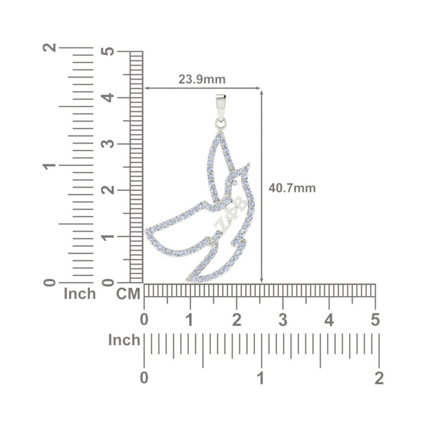 Zeta Phi Beta Dove Sterling Silver Pendant (P008)