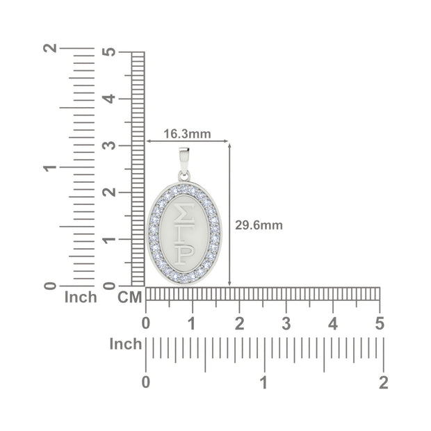 Sigma Gamma Rho Oval Shape Sterling Silver Pendant (SGR-P010 )