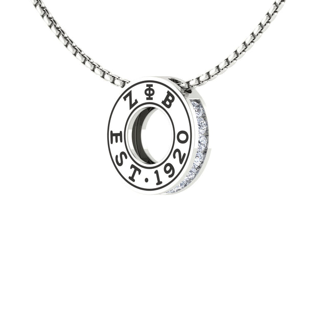 Zeta Phi Beta Necklace - Eternity Love Design, Sterling Silver (P005)
