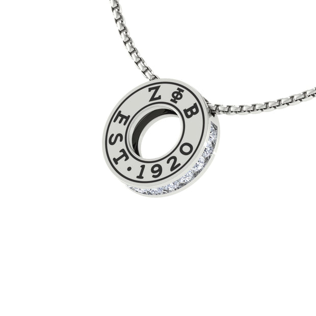 Zeta Phi Beta Necklace - Eternity Love Design, Sterling Silver (P005)