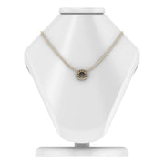 Sigma Gamma Rho Necklace - Eternity Love Design Sterling Silver Pendant with Golden Crystal (SGR-P007)