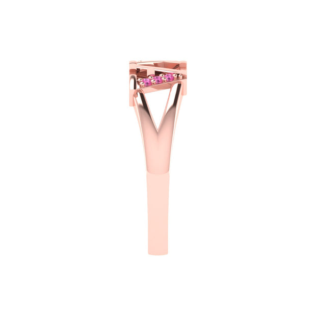 Alpha Kappa alpha Horizontal Rose Gold Plated  Silver Ring (R002)