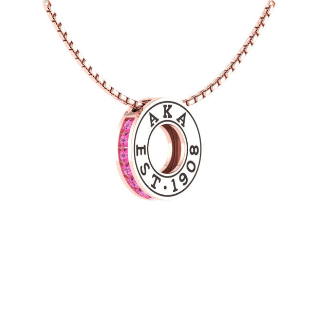 Alpha Kappa Alpha Eternity Love Rose Gold Plated Silver Charm (P004)