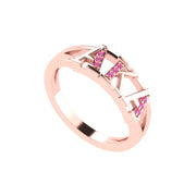 Alpha Kappa alpha Horizontal Rose Gold Plated  Silver Ring (R002)