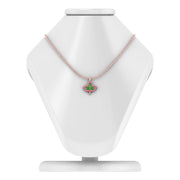 Alpha Kappa Alpha Pink Plated Ivy Leaf Green Enamel Sterling Silver Necklace (P008)