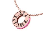 Alpha Kappa Alpha Eternity Love Rose Gold Plated Silver Charm (P004)