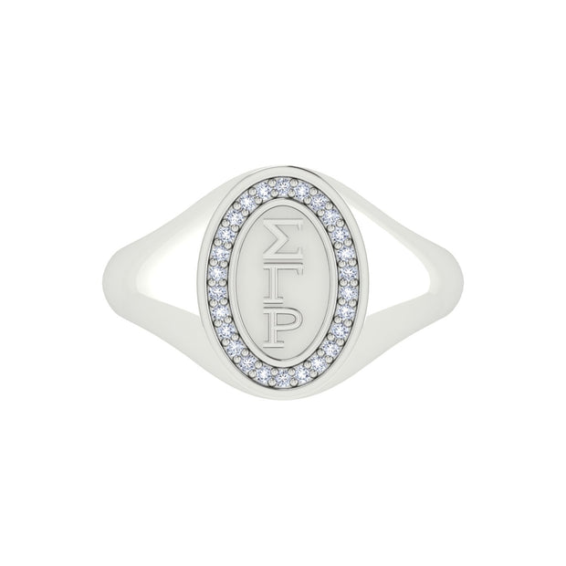 Sigma Gamma Rho Sterling Silver Classic Oval Ring (R006)