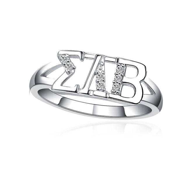 Sigma Lambda Beta Classic Letter Sterling Silver Ring