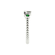 Alpha Kappa Alpha twisted Silver Ring Green and Pink Crystal (R006)
