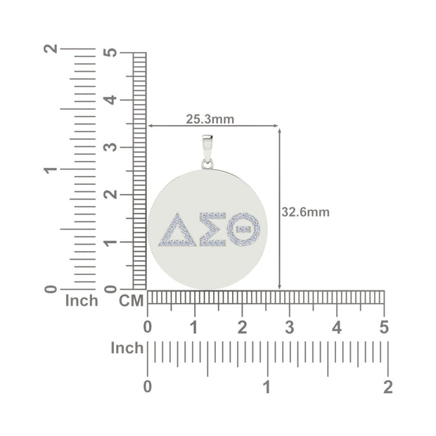 Delta Sigma Theta Sterling Silver Circle Pendant (P003)