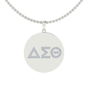Delta Sigma Theta Sterling Silver Circle Pendant (P003)